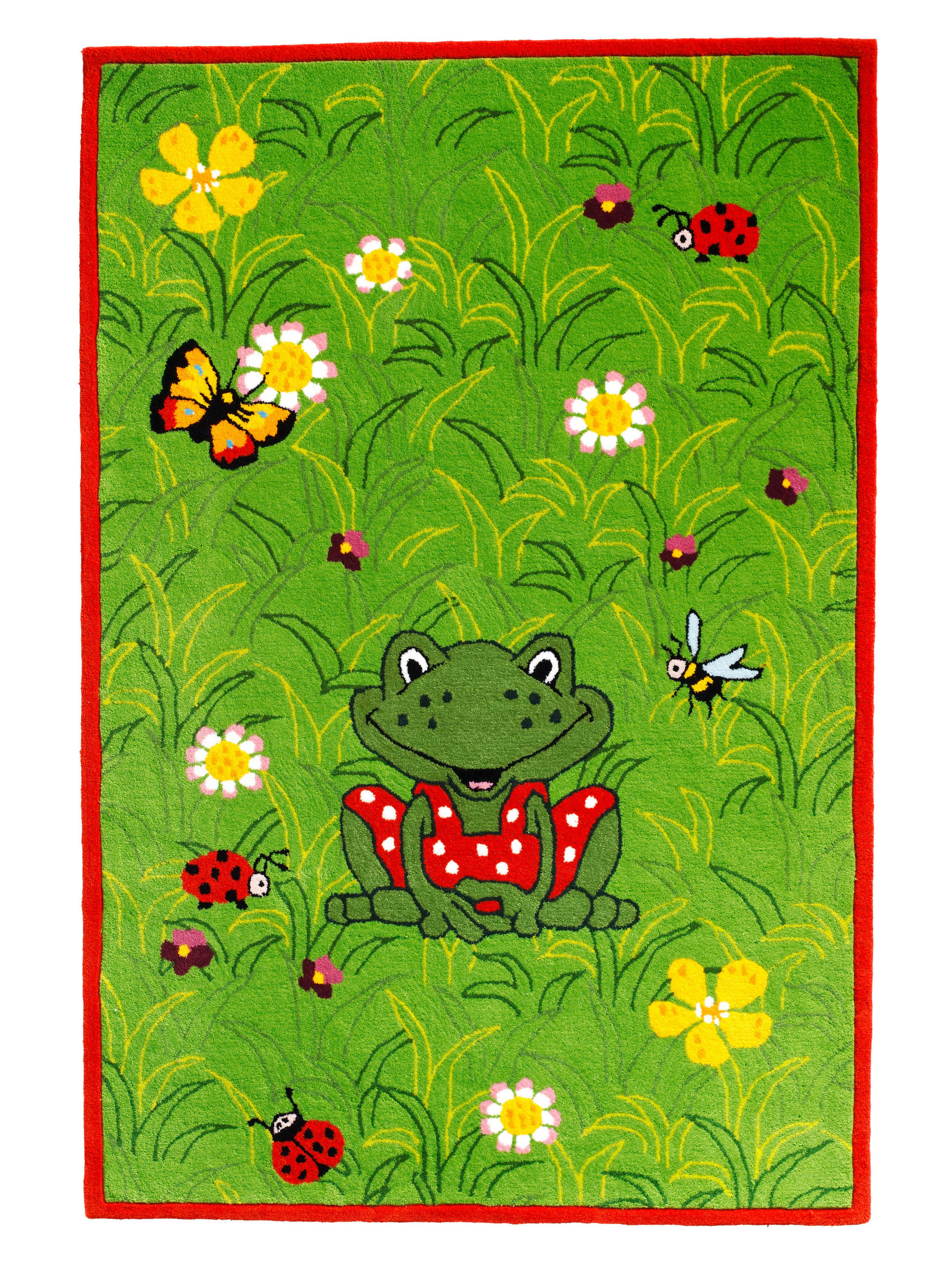 Kinderteppich Frosch Grün Garden 110x170 Cm