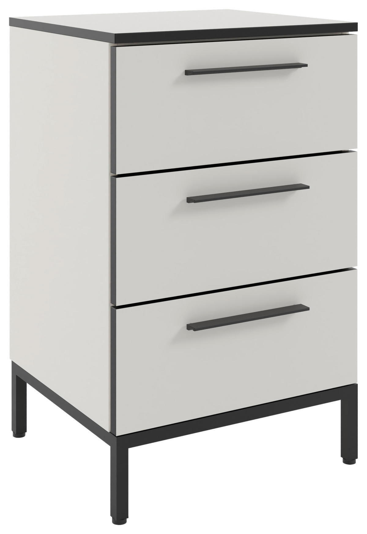 NACHTSCHRANK 45/72,4/40 cm  - Schwarz/Weiß, MODERN, Holzwerkstoff/Metall (45/72,4/40cm)