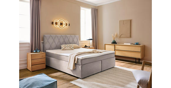 BOXSPRINGBETT 180/200 cm  in Hellrosa  - Hellrosa/Schwarz, Design, Kunststoff/Textil (180/200cm) - Xora