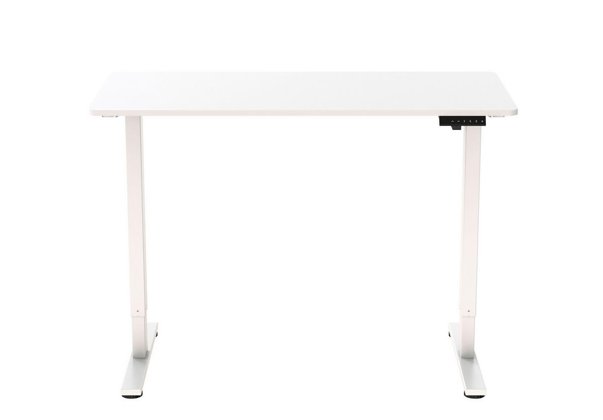 SCHREIBTISCH 120/60/73,5-123 cm  in Weiß  - Weiß, MODERN, Holzwerkstoff/Metall (120/60/73,5-123cm) - Livetastic