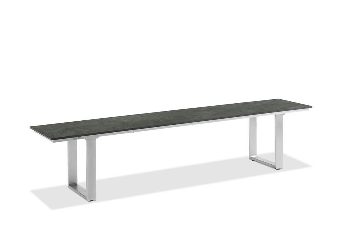 GARTENBANK 160/46/40 cm  in Graphitfarben  - Edelstahlfarben/Graphitfarben, Design, Kunststoff/Metall (160/46/40cm)