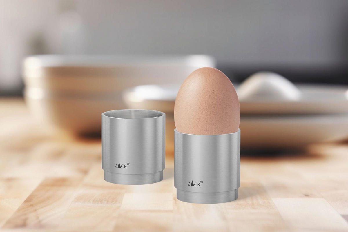 EIERBECHERSET Metall 2-teilig  - Edelstahlfarben, KONVENTIONELL, Metall (4,5/4,6cm) - Zack
