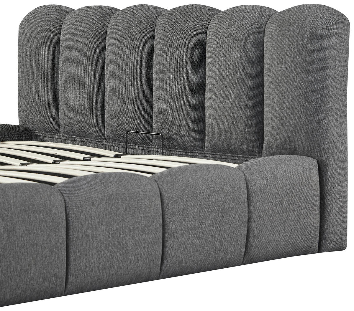 POLSTERBETT 140/200 cm  Grau  - Schwarz/Naturfarben, Modern, Holz/Kunststoff (140/200cm) - Livetastic