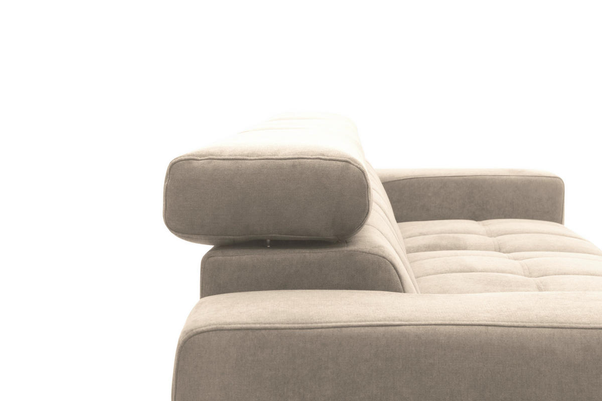 ECKSOFA TRENTO Taupe Mikrofaser  - Taupe/Dunkelgrau, MODERN, Textil/Metall (287/175cm) - MID.YOU