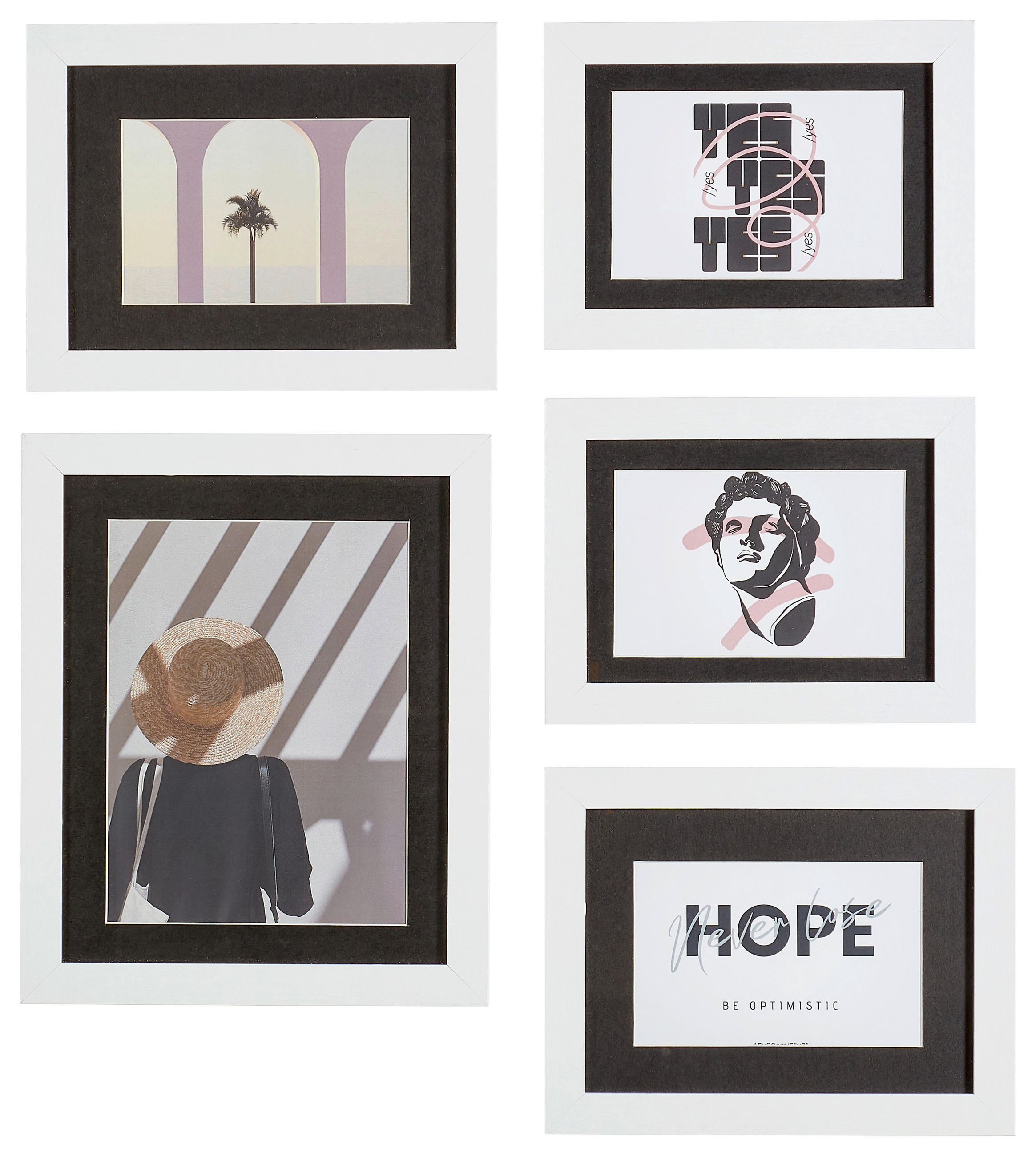 BILDERRAHMEN - Schwarz/Weiß, Basics, Glas/Papier - Monee