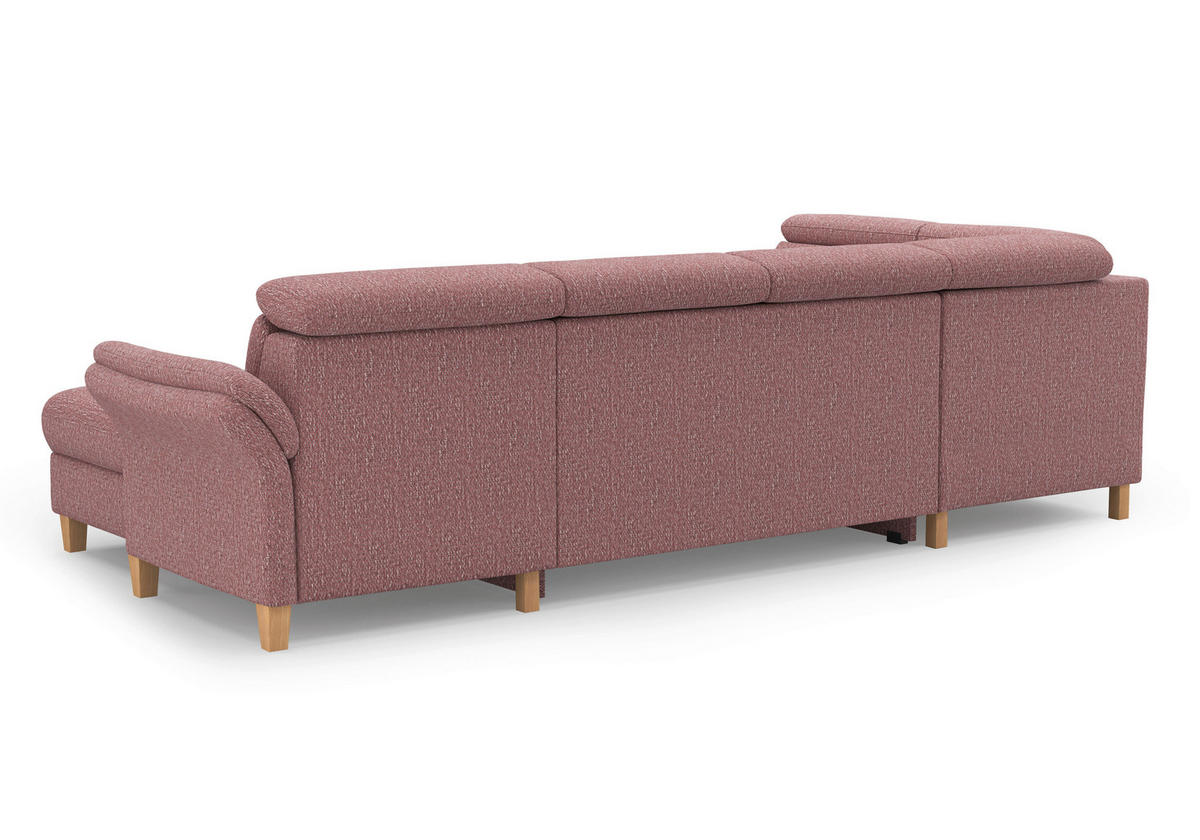 WOHNLANDSCHAFT GLENDALE E Aubergine Chenille  - Eichefarben/Aubergine, KONVENTIONELL, Holz/Textil (193/321/166cm) - Sit & More