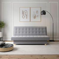 SCHLAFSOFA Hellgrau  - Hellgrau, Design, Holzwerkstoff/Kunststoff (192/92/95cm) - MID.YOU