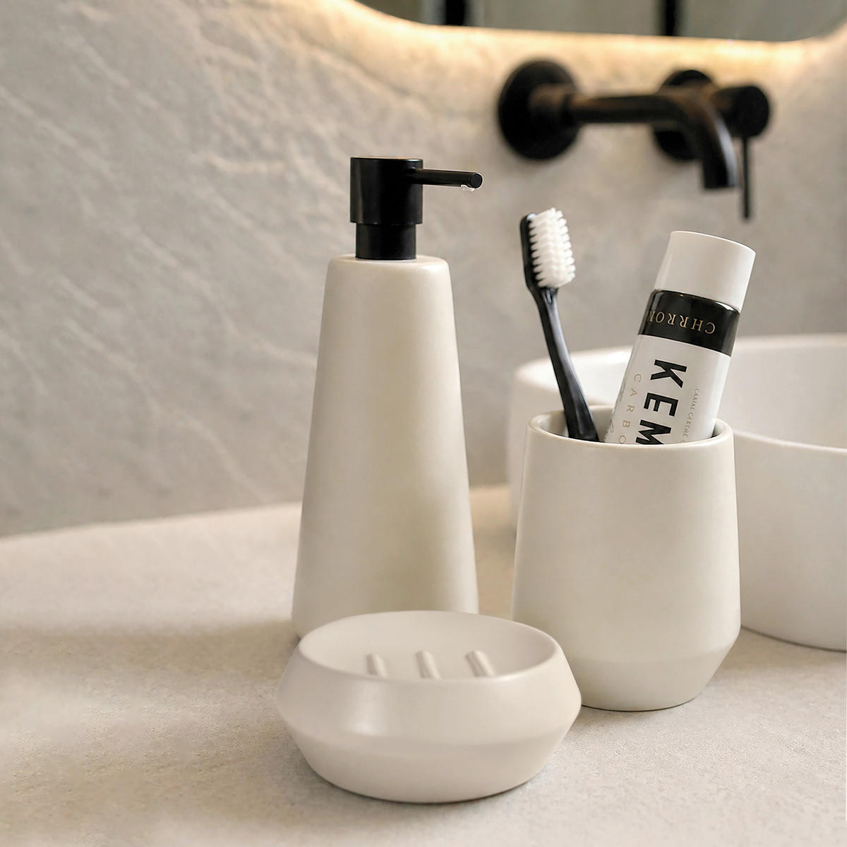 SEIFENSCHALE Keramik  - Beige, Basics, Keramik (5/4,7/12cm) - Spirella