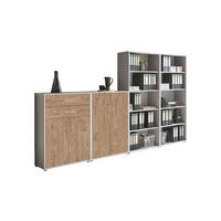 AKTENSCHRANK Grau, Eichefarben  - Eichefarben/Grau, MODERN, Holzwerkstoff (337,6/185,6/33cm) - MID.YOU