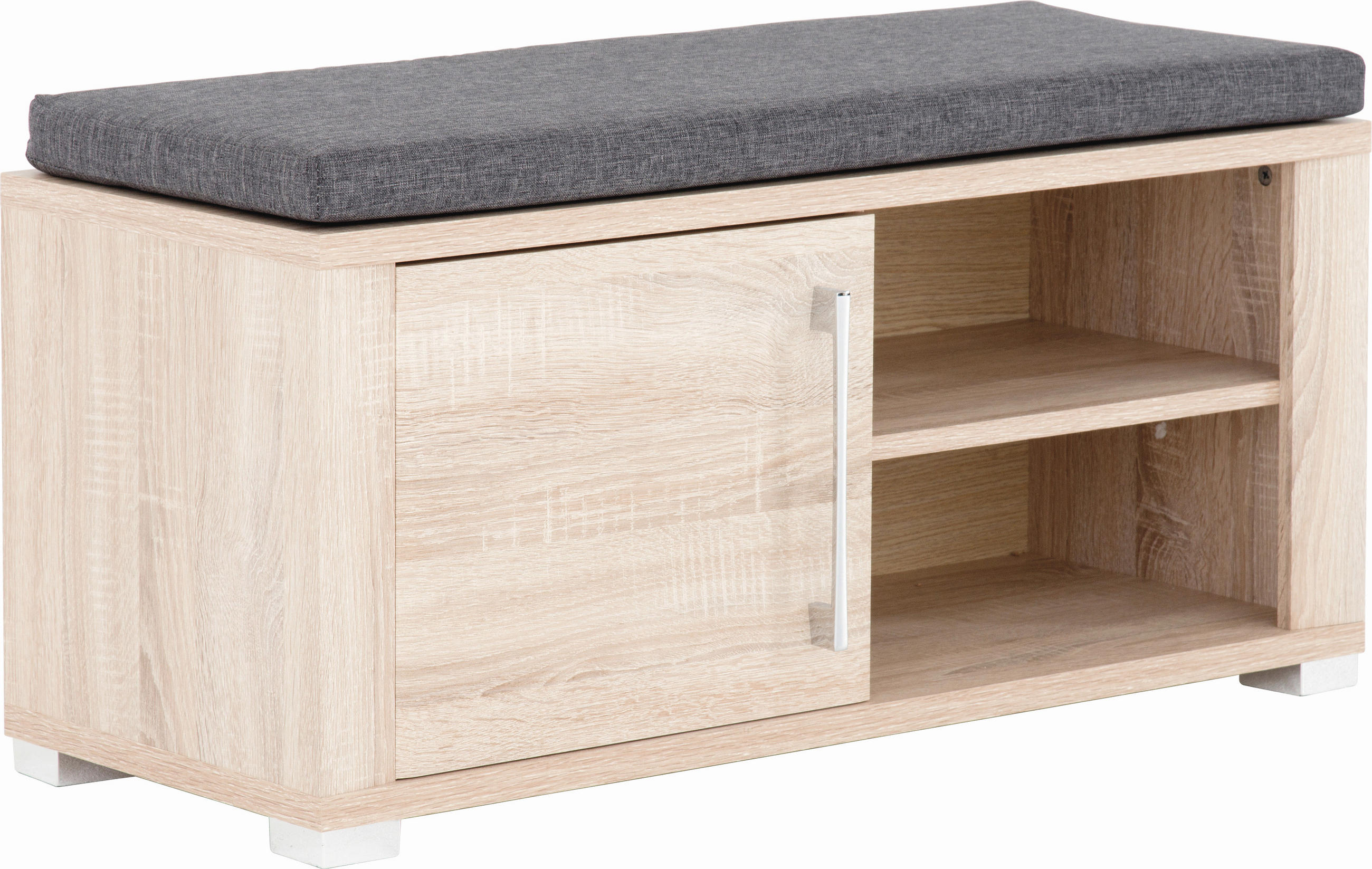 KLUPA ZA PREDSOBLJE  siva, hrast Sonoma  drvni materijal  - srebrne boje/siva, Konvencionalno, drvni materijal (90/40/36cm) - Cantus