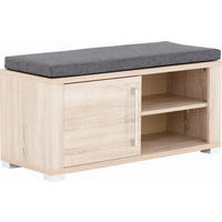 KLUPA ZA PREDSOBLJE  siva, hrast Sonoma  drvni materijal  - srebrne boje/siva, Konvencionalno, drvni materijal (90/40/36cm) - Cantus