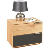 NOČNÍ STOLEK, divoký jádrový buk, antracitová, barvy buku, 60/45/40 cm - antracitová/barvy buku, Natur, kov/dřevo (60/45/40cm) - Valnatura