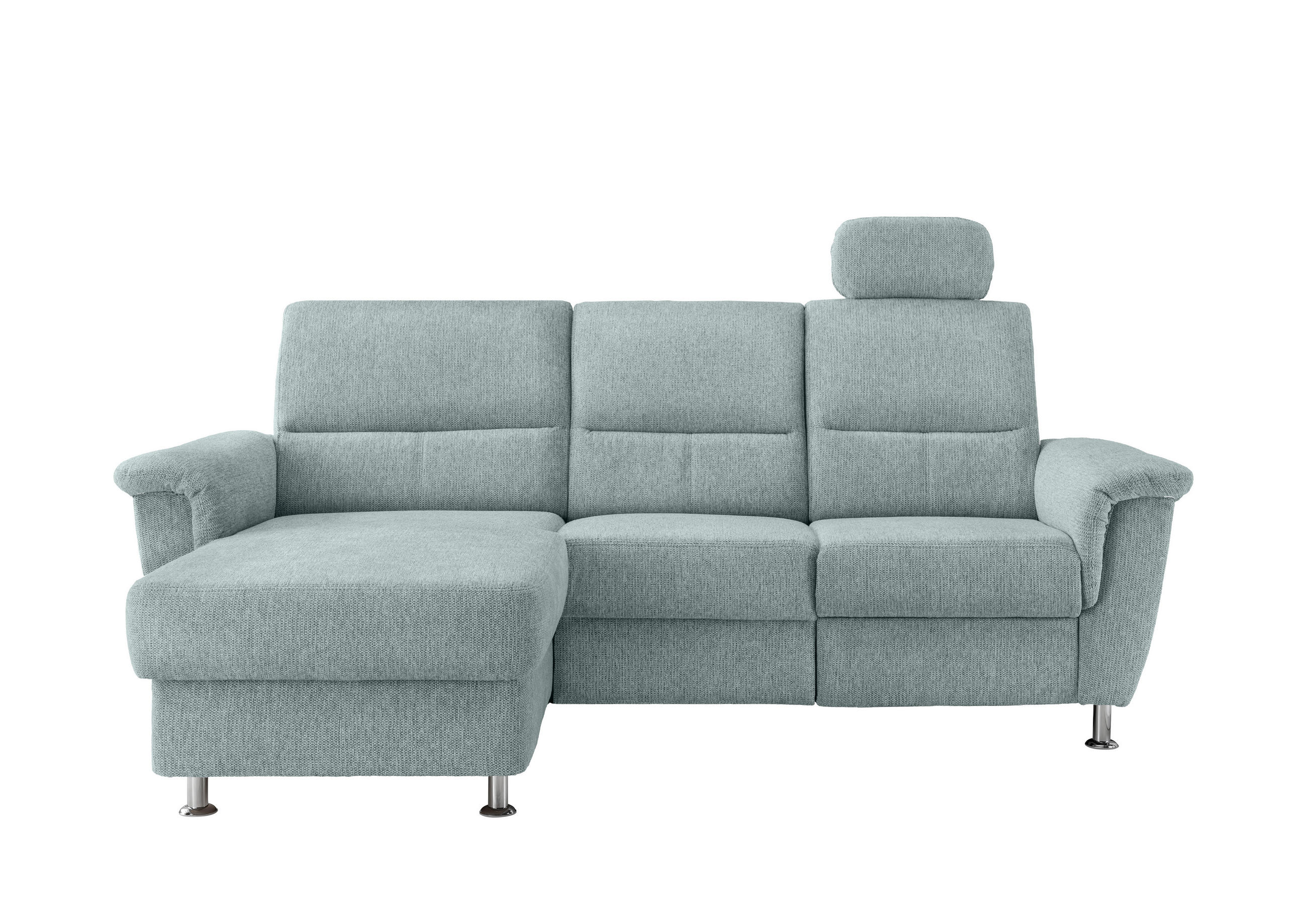 KUTNA GARNITURA tekstil  plava   - boje kroma/plava, Moderno, tekstil/metal (165/231cm) - Livetastic
