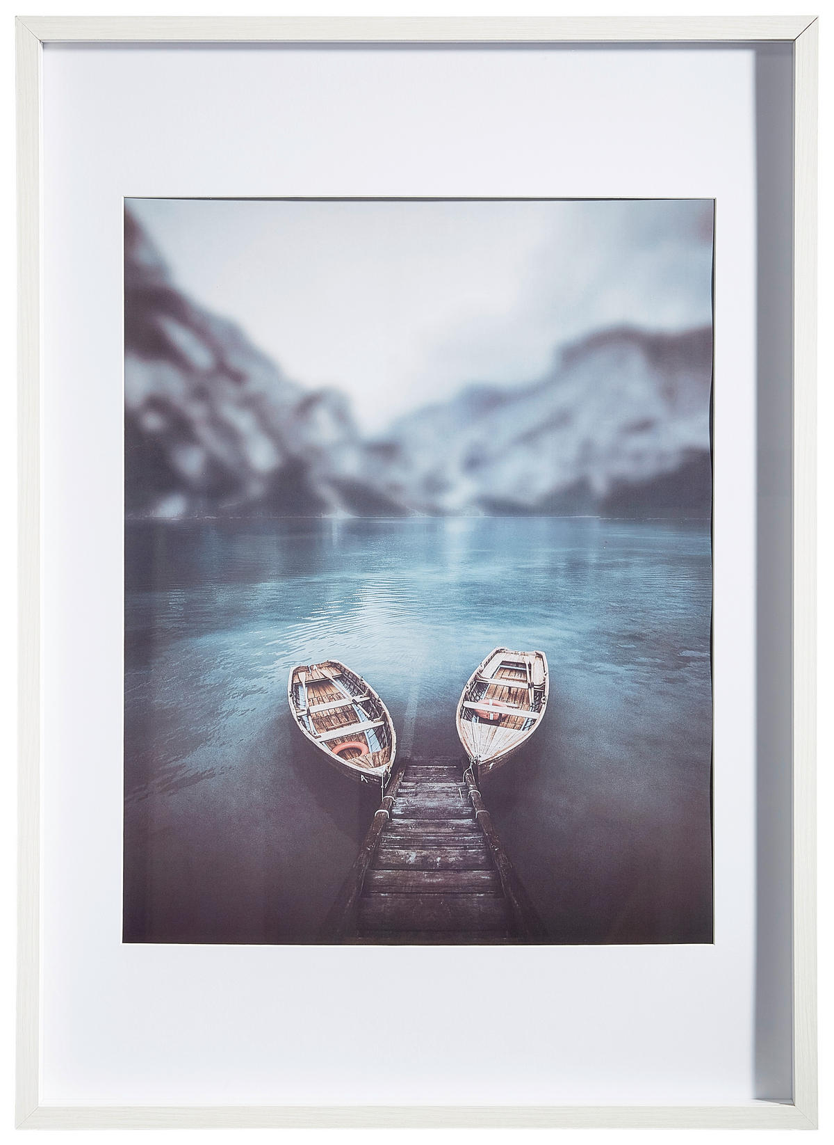 RÁM NA OBRAZY, 1 foto 50 cm x 70 cm - biela, Basics, drevo/sklo (52/72/3cm)