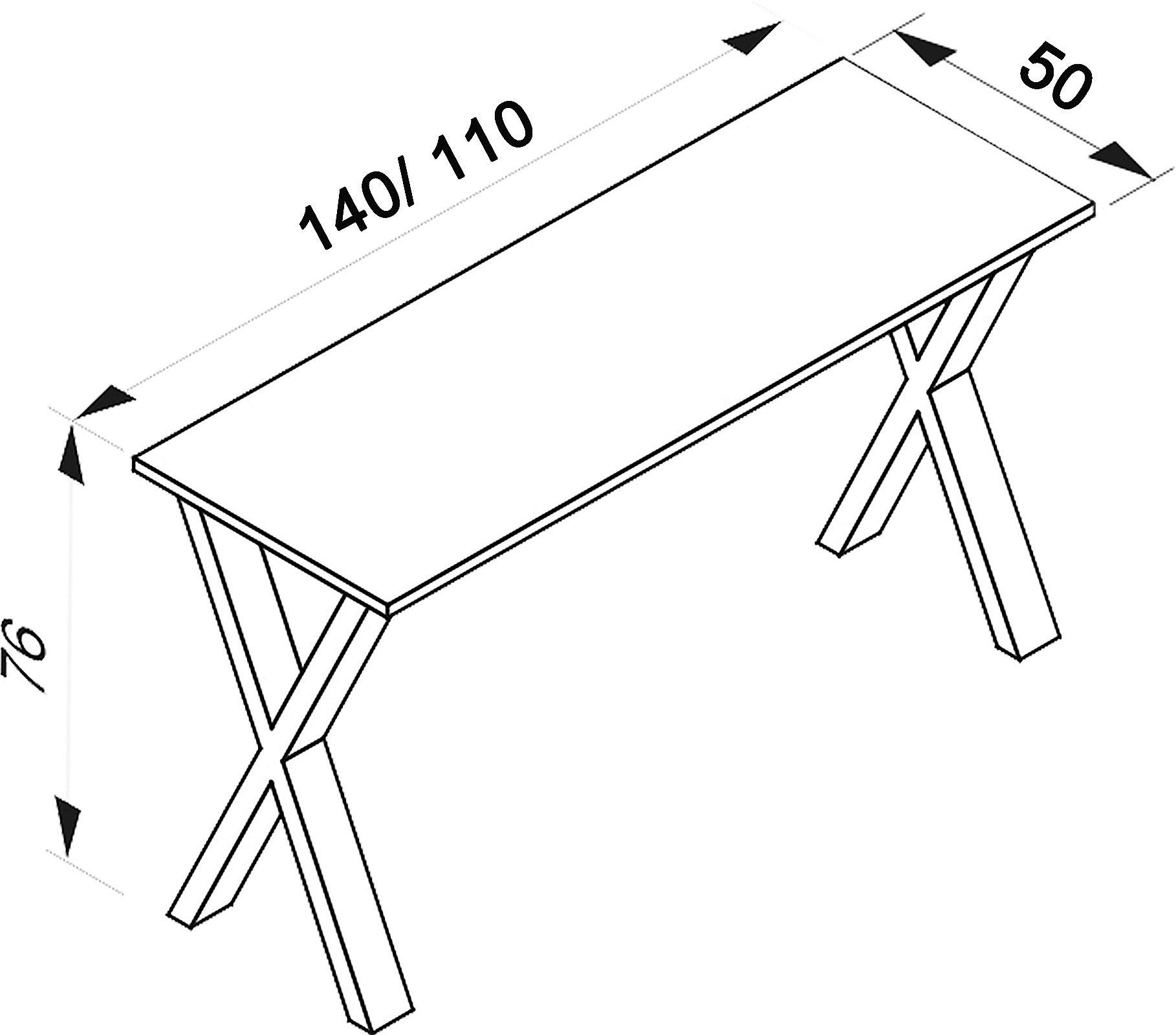 SCHREIBTISCH 110/50/76 cm  in Schwarz, Weiß  - Schwarz/Weiß, MODERN, Holzwerkstoff/Metall (110/50/76cm) - MID.YOU