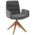 ARMLEHNSTUHL  in Cord  - Dunkelgrau/Naturfarben, Design, Holz/Textil (61/88/66cm) - Dieter Knoll