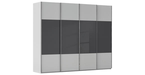 SCHWEBETÜRENSCHRANK  in Schwarz, Seidengrau  - Chromfarben/Seidengrau, KONVENTIONELL, Glas/Holzwerkstoff (271/223/68cm) - Novel