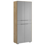 AKTENSCHRANK Anthrazit, Eichefarben, Hellgrau  - Eichefarben/Anthrazit, MODERN, Glas/Holzwerkstoff (80,8/199,4/37,2cm) - Voleo