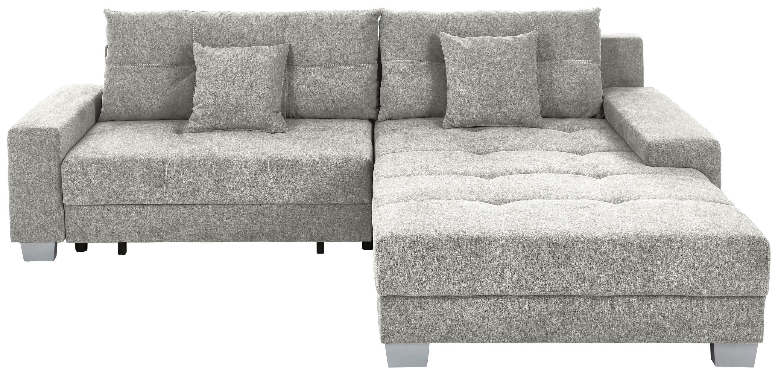 HÖRNSOFFA i flatväv ljusgrå  - ljusgrå/silver, Klassisk, trä/textil (273/192cm) - MID.YOU