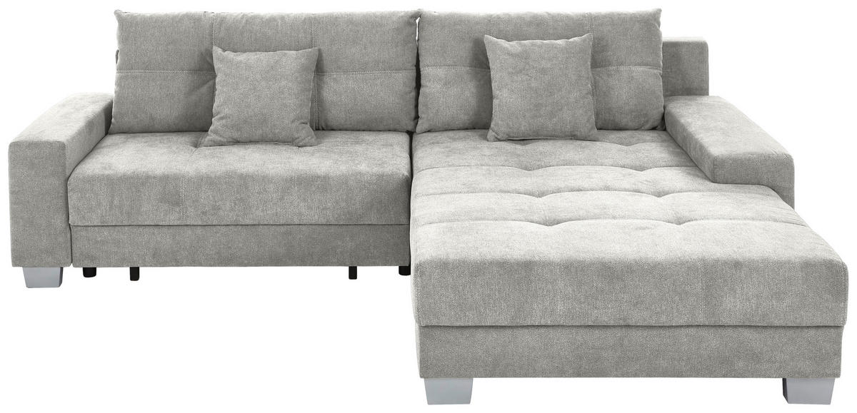 HÖRNSOFFA i flatväv ljusgrå  - ljusgrå/silver, Klassisk, trä/textil (273/192cm) - MID.YOU