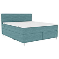BOXSPRINGBETT 180/200 cm  in Türkis  - Türkis/Schwarz, Konventionell, Textil/Metall (180/200cm) - Carryhome