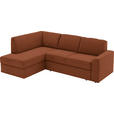 ECKSOFA in Webstoff Orange  - Schwarz/Orange, KONVENTIONELL, Kunststoff/Textil (165/224cm) - Xora