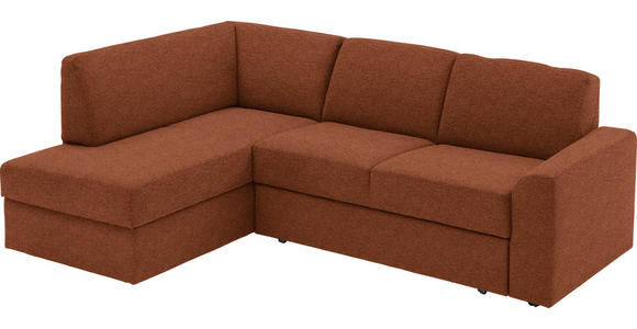 ECKSOFA in Webstoff Orange  - Schwarz/Orange, KONVENTIONELL, Kunststoff/Textil (165/224cm) - Xora