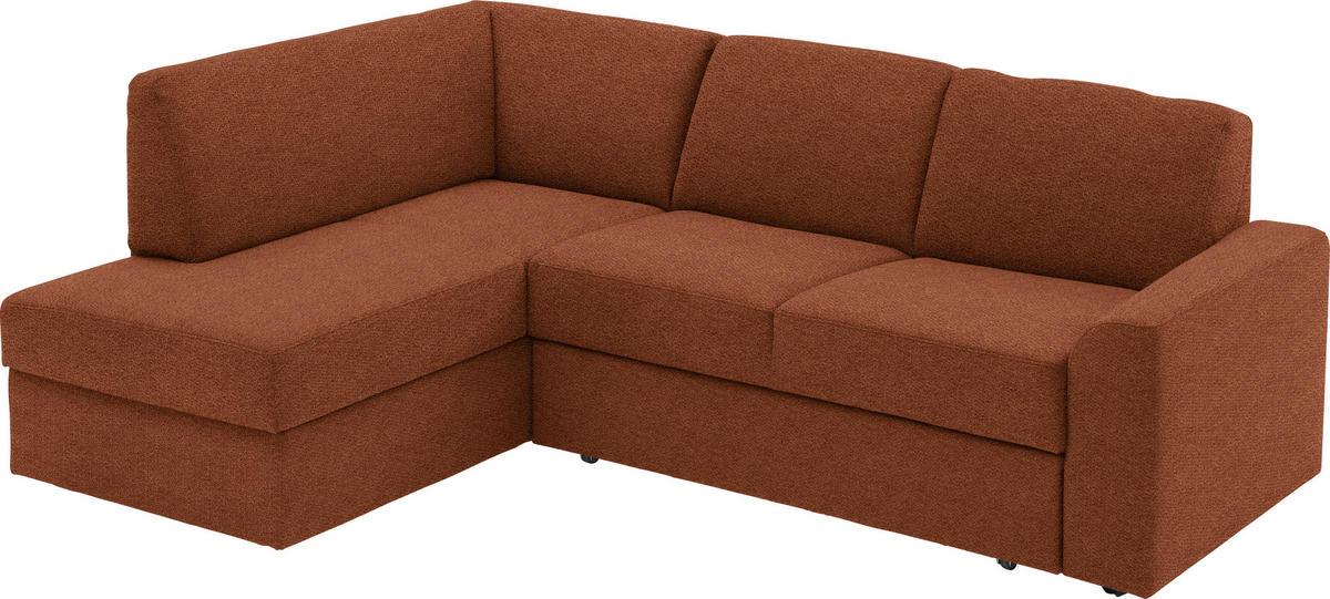 ECKSOFA in Webstoff Orange  165/224 cm  - Schwarz/Orange, KONVENTIONELL, Kunststoff/Textil (165/224cm) - Xora