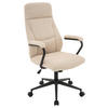 CHEFSESSEL Webstoff Creme, Schwarz  - Creme/Schwarz, MODERN, Kunststoff/Textil (60/106-114/65cm) - MID.YOU