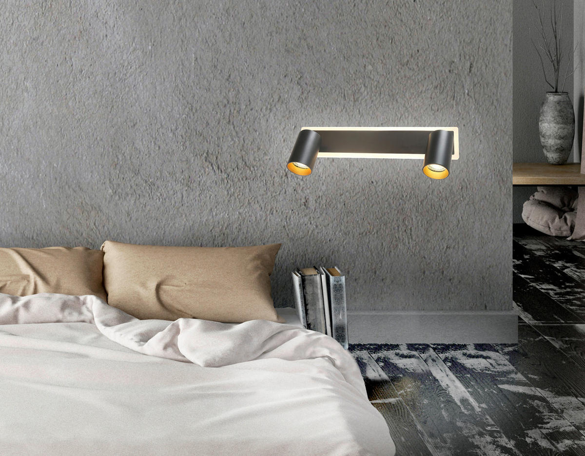 LED-DECKENSTRAHLER Parma  14/40/8 cm  - Schwarz, Design, Metall (14/40/8cm)
