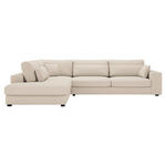 ECKSOFA in Cord Creme  - Creme/Schwarz, KONVENTIONELL, Kunststoff/Textil (250/314cm) - Carryhome