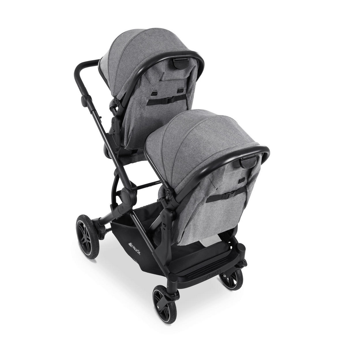 ZWILLINGSWAGEN ATLANTIK TWIN  - Schwarz/Grau, Basics, Textil/Metall (125/64/108cm) - Hauck