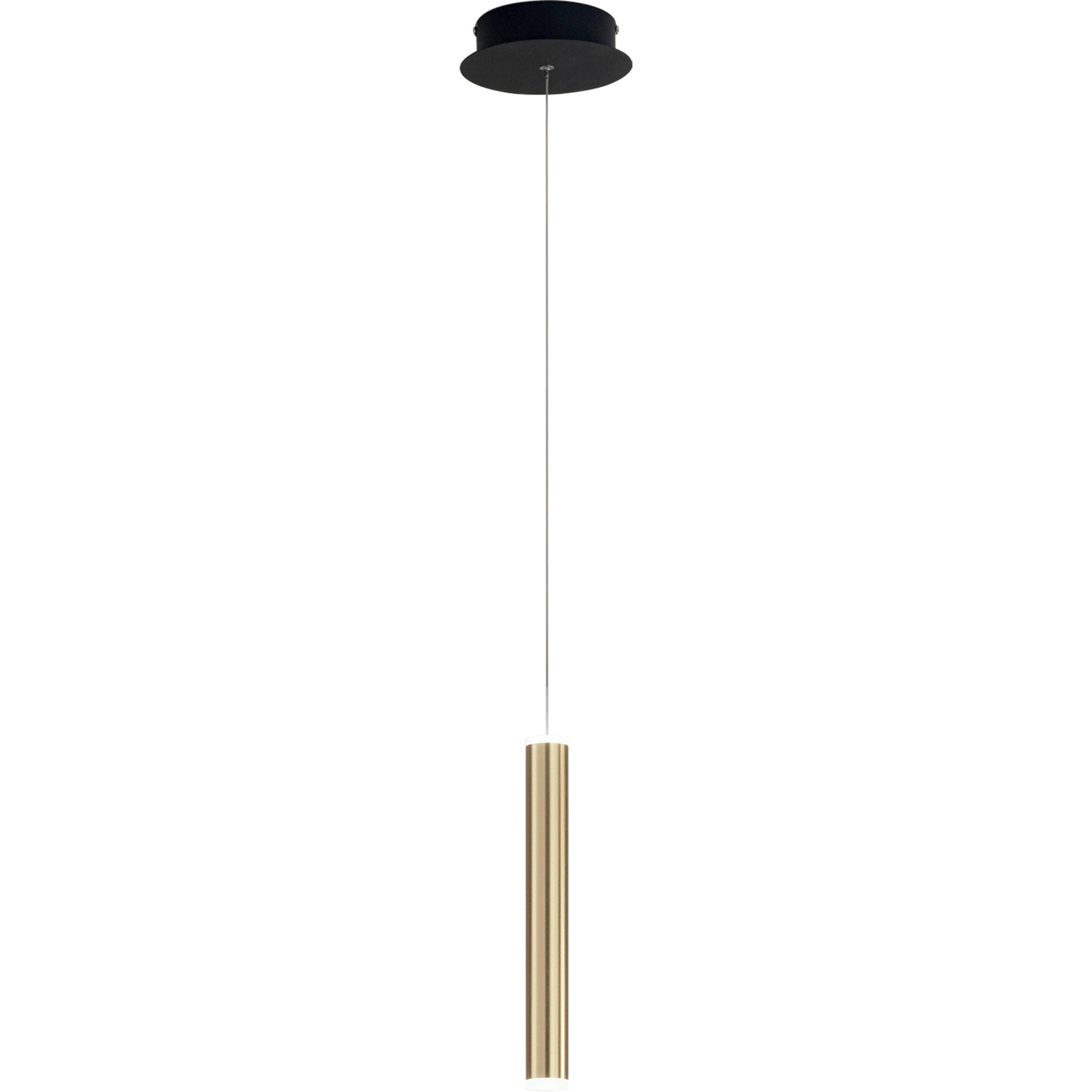 LED-PENDELLEUCHTE Prado 3,7/200 cm - Messingfarben/Schwarz, Basics, Metall (3,7/200cm) - Fabas Luce