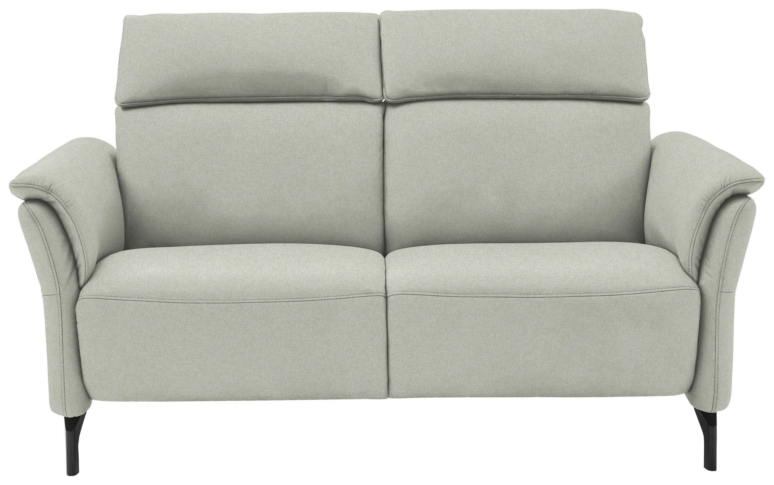 2-SITZER-SOFA in Mikrofaser Hellgrau  - Hellgrau/Schwarz, Konventionell, Textil/Metall (178/103/95cm) - Dieter Knoll