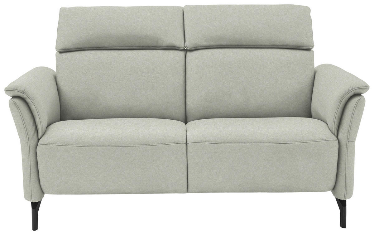 2-SITZER-SOFA in Mikrofaser Hellgrau  - Hellgrau/Schwarz, Konventionell, Textil/Metall (178/103/95cm) - Dieter Knoll