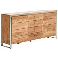 SIDEBOARD  in 175/85/40 cm  - Silberfarben/Akaziefarben, KONVENTIONELL, Holz/Metall (175/85/40cm) - Livetastic