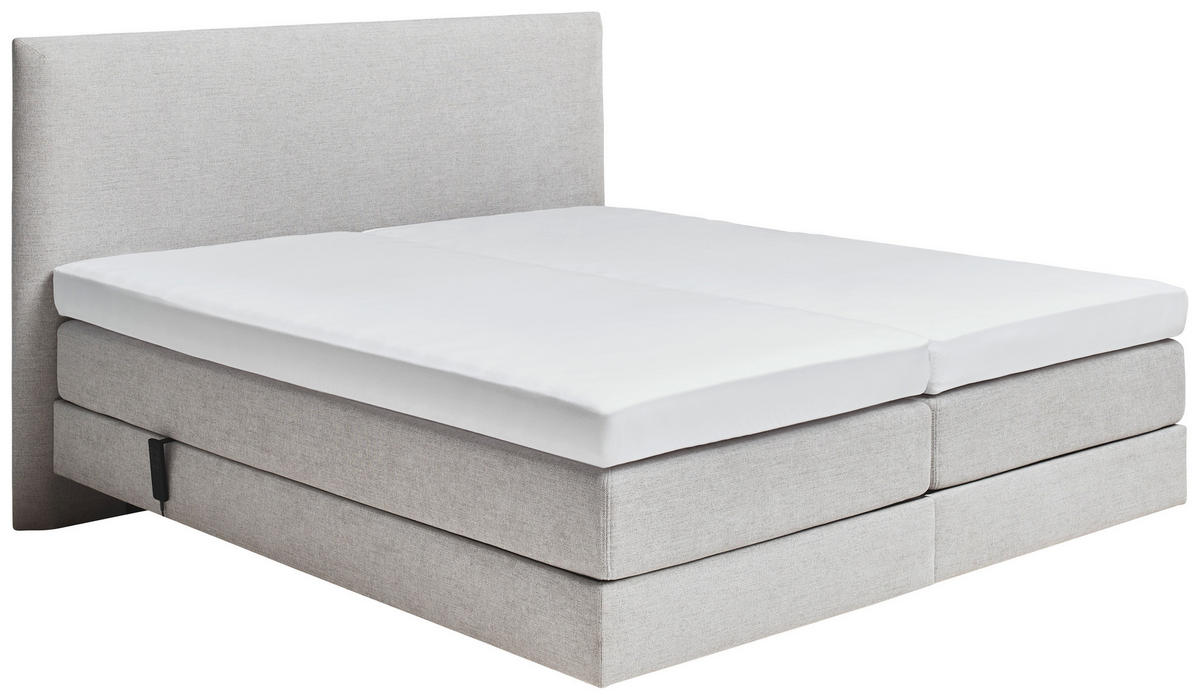 BOXSPRINGBETT 180/200 cm,  in Beige, motorische Verstellbarkeit, H3 + H4 = fest + sehr fest  - Beige, KONVENTIONELL, Textil (180/200cm) - Dieter Knoll