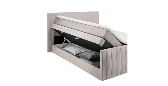 BOXSPRINGBETT 160/200 cm in Beige - Beige/Schwarz, KONVENTIONELL, Kunststoff/Textil (160/200cm) - Carryhome