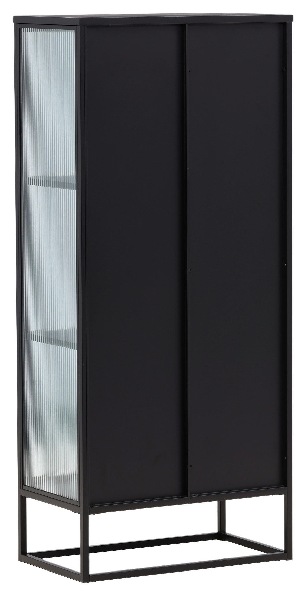 HÖG BYRÅ  i 70/160/40 cm  - svart, Design, metall/glas (70/160/40cm) - Livetastic