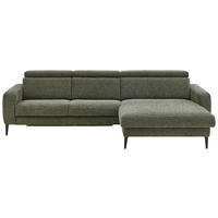 ECKSOFA Grün Chenille  - Schwarz/Grün, KONVENTIONELL, Textil/Metall (300/177cm) - Valdera