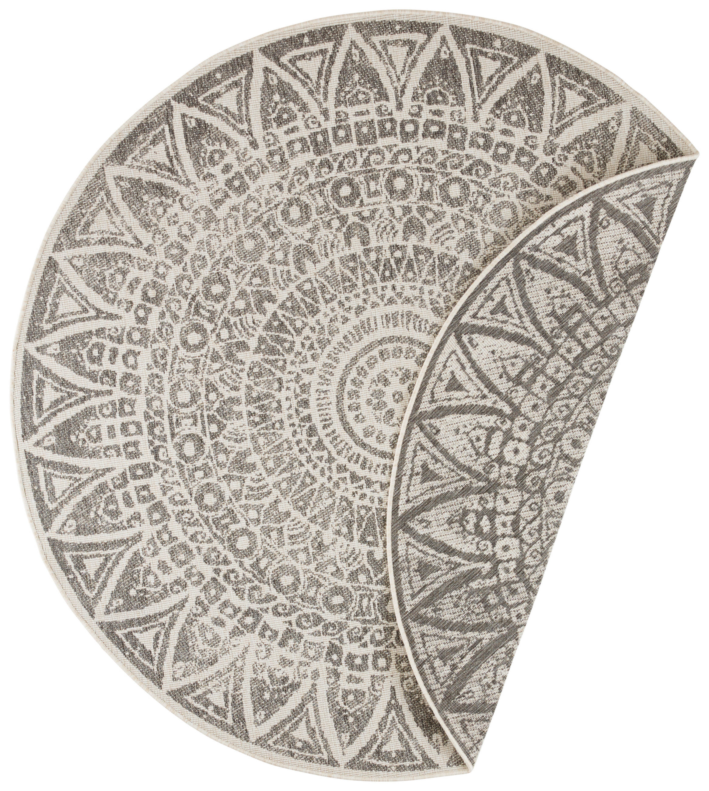 FLACHWEBETEPPICH 100 cm Nora Creme, Grau  - Creme/Grau, Design, Kunststoff (100cm)