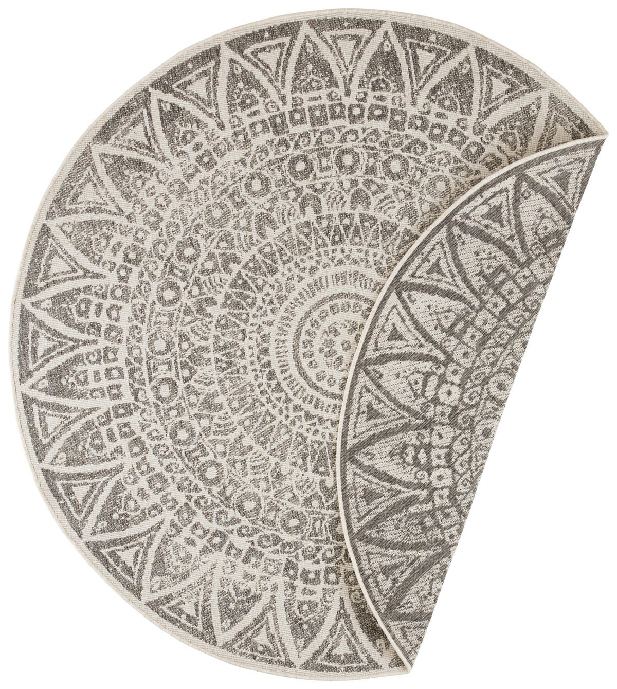 FLACHWEBETEPPICH 140 cm Nora Creme, Grau  - Creme/Grau, Design, Kunststoff (140cm)