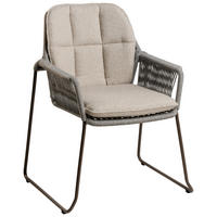 VRTNI SEDEŽ  nerjaveče jeklo bela, barve šampanjca  - barve šampanjca/bela, Basics, kovina/tekstil (66/87/64,5cm) - Tierra Outdoor