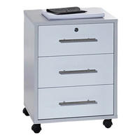 ROLLCONTAINER Grau, Weiß Hochglanz  - Edelstahlfarben/Weiß Hochglanz, MODERN, Holzwerkstoff/Kunststoff (44/58/40cm) - MID.YOU