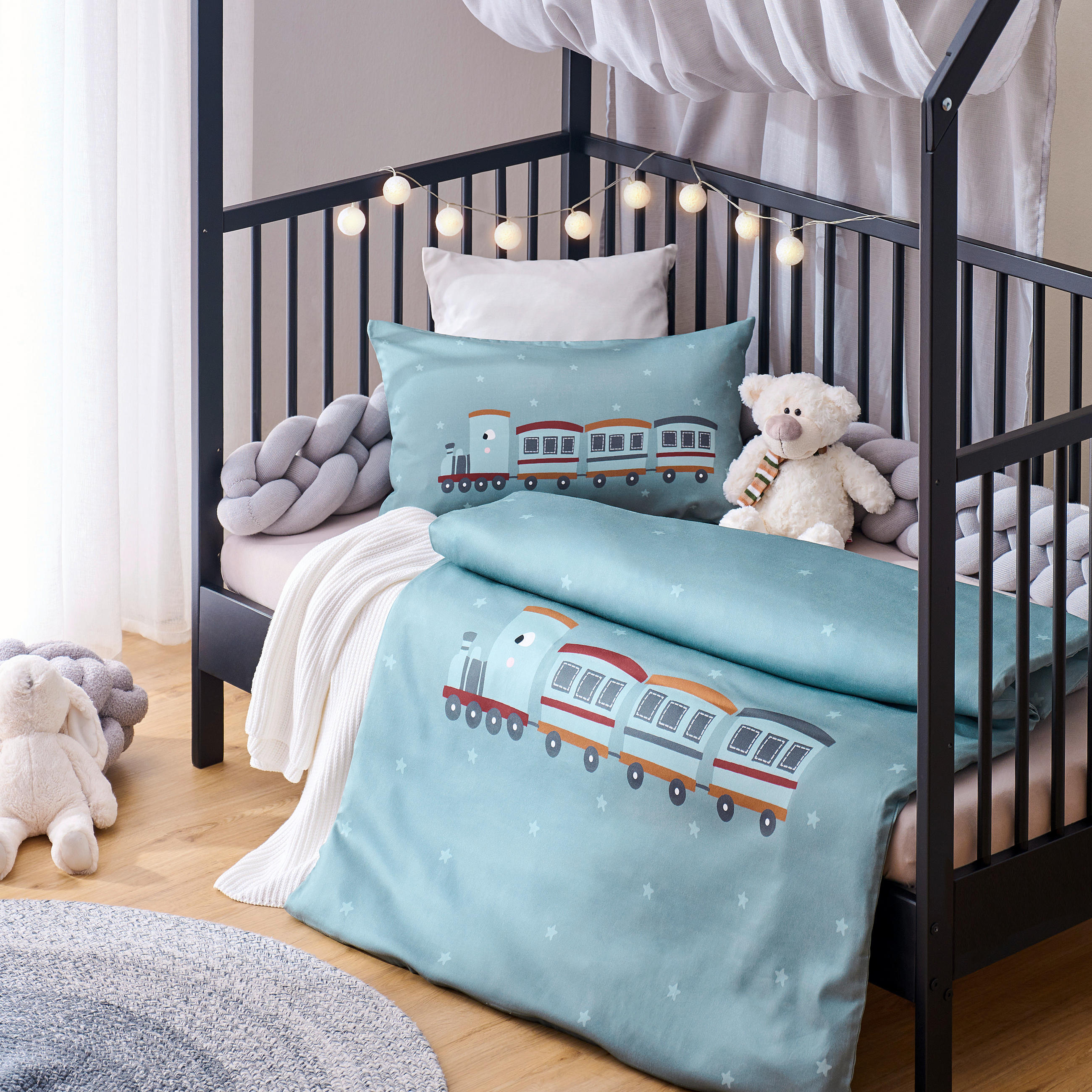 BABYBETTWÄSCHESET 100/135 cm  - Grün, Trend, Textil (100/135cm) - Patinio