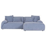 ECKSOFA Blau Flachgewebe  - Blau/Schwarz, KONVENTIONELL, Kunststoff/Textil (274/174cm) - Carryhome