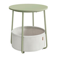 BEISTELLTISCH in Metall, Textil, Holzwerkstoff  - Weiß/Hellgrün, Trend, Holzwerkstoff/Textil (45/50/45cm) - MID.YOU