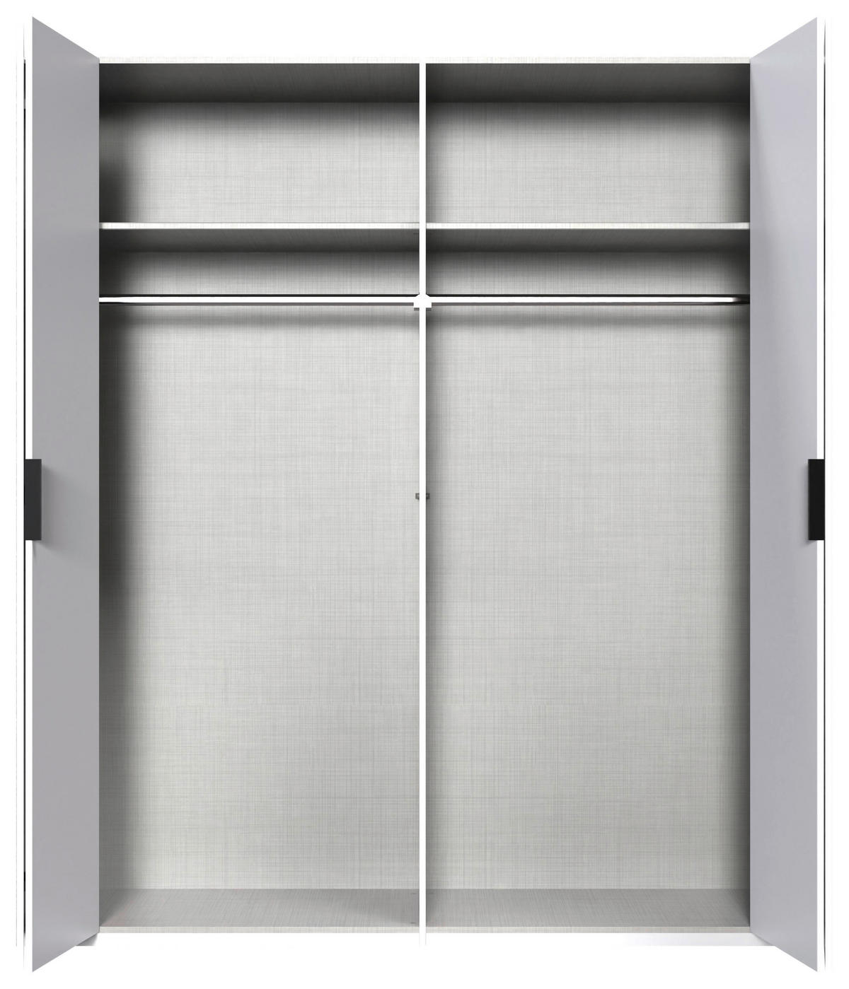 FALTTÜRENSCHRANK 200/216/58 cm 4-türig Weiß  - Schwarz/Weiß, Design, Holzwerkstoff (200/216/58cm) - Boxxx