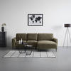 ECKSOFA in Webstoff Olivgrün  - Schwarz/Olivgrün, Modern, Textil/Metall (255/164cm) - MID.YOU