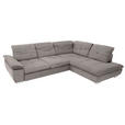 ECKSOFA Hellgrau Chenille  - Chromfarben/Hellgrau, Design, Textil (313/242cm) - Xora